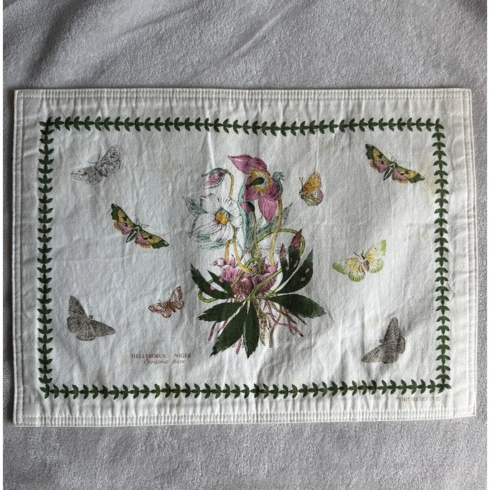 Portmeirion Botanic Garden Helleborus Niger Christmas Rose Placemats Set 4 12x18